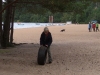 Scott with the tyre, Loch Morlich